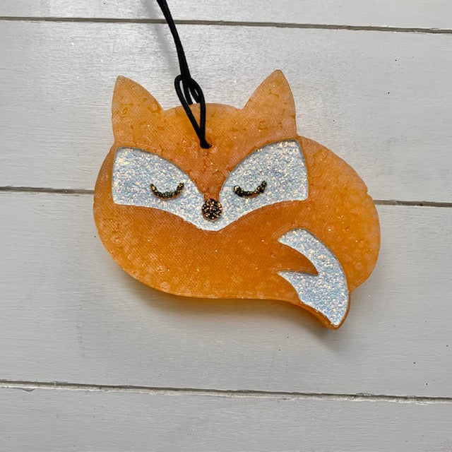 Fox Orange With Glitter  Mahogany Teakwood Scent – Rear View Jewels