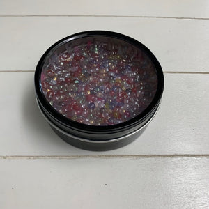 Car Candle Air Freshener | Black Tin & Multi Color Beads | Christmas Mix Scent