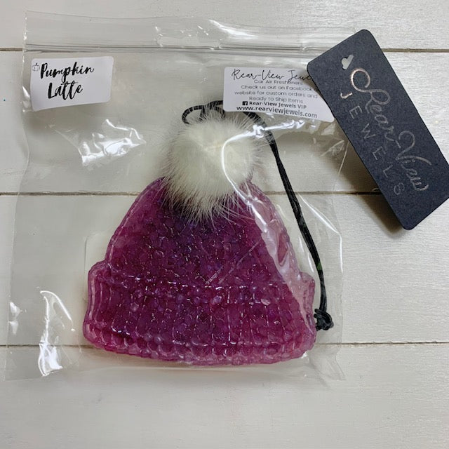 Beanie with White Pom | Pumpkin Latte Scent