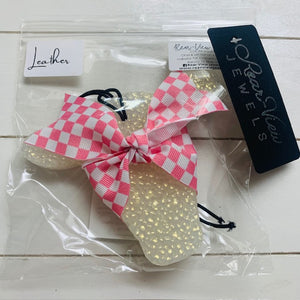 Cowhead with Pink Checkered Ribbon | Leather Scent