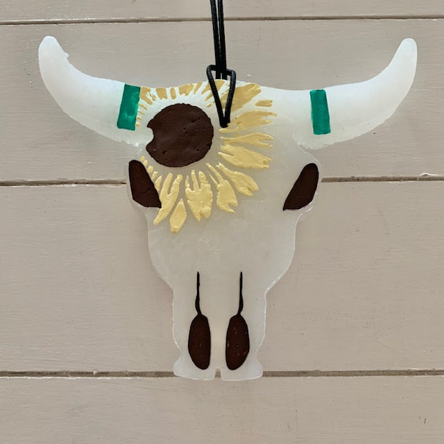 Large Sunflower Cow Skull | Peachy O Scent