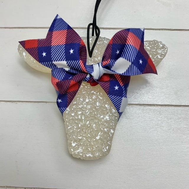 Cowhead with Red/Blue Plaid Ribbon | Wild Cherry Almond Scent