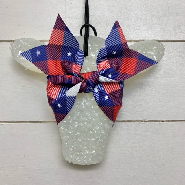 Cow Face | Blue Patriotic Ribbon | Black Raspberry Vanilla Scent