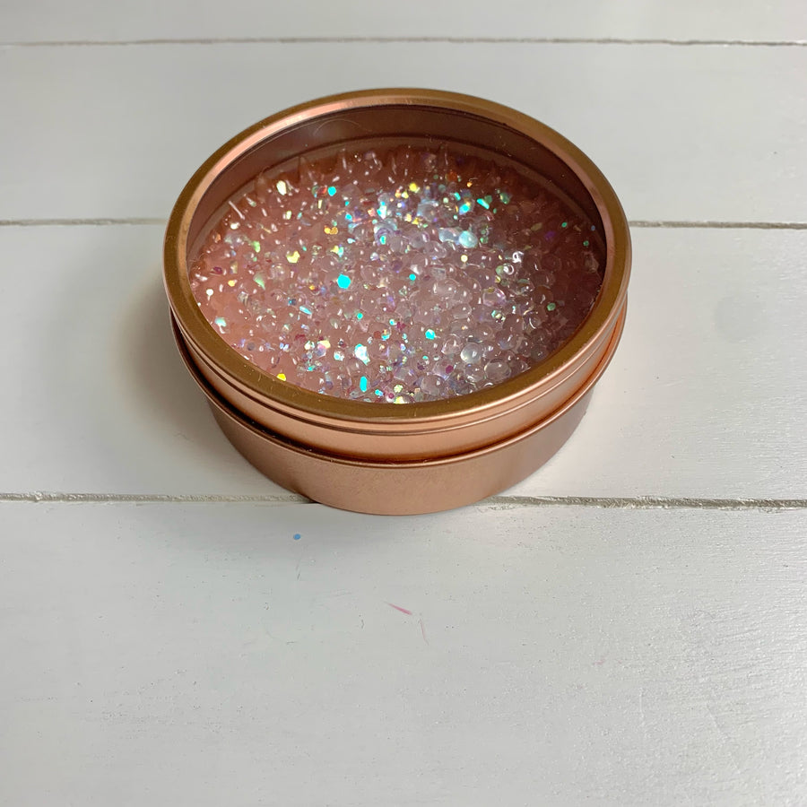Car Candle Air Freshener | Rose Gold Tin & Sparkles