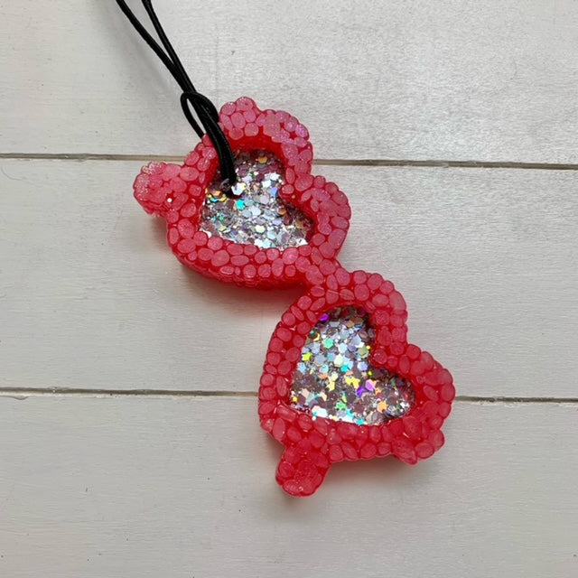 Heart Glasses | Red Sparkle | Wassail Scent