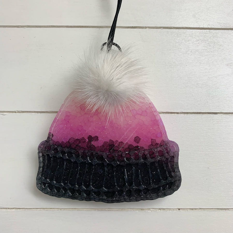 Beanie | White, Pink, & Black | Volcano Scent