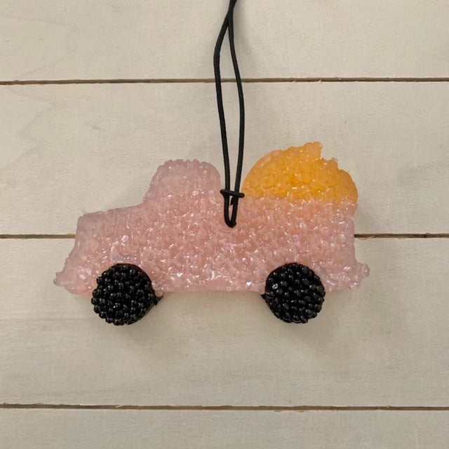 Pumpkin Truck Car Freshie | Pink | Marshmallow Fireside Scent