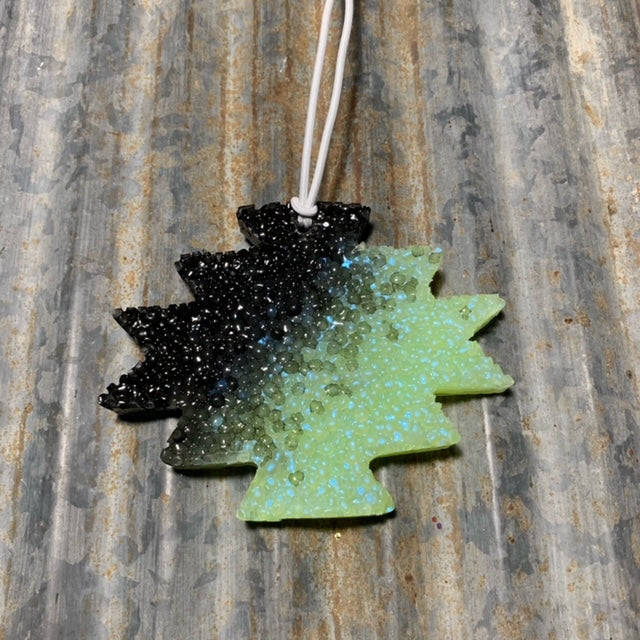 Aztec Shape Car Freshie | Green to Black | Volcano Scent