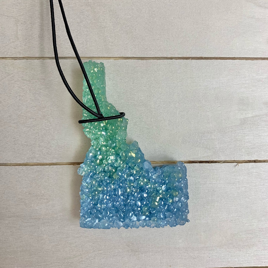 Idaho Car Freshie | Green to Blue | Tropical Cowbow Scent