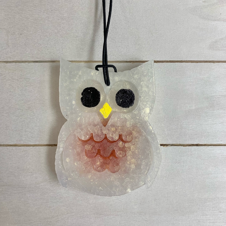 Owl Car Freshie | White Gold & Brown | Butt Naked Scent