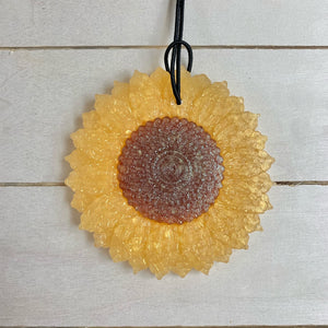 Sunflower Car Freshie | Yellow Petals | Blueberry Cheesecake Scent