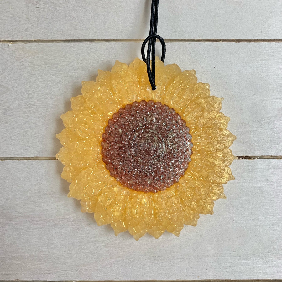 Sunflower Car Freshie | Yellow Petals | Blueberry Cheesecake Scent