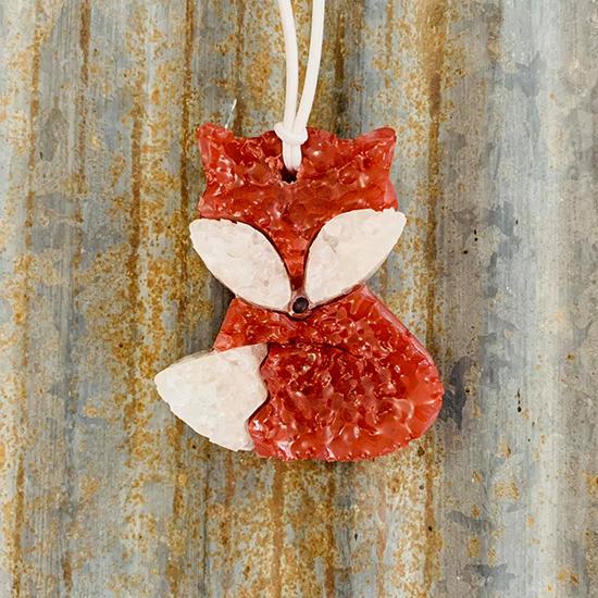 Autumn Fox Car Freshie | Orange | Fall Leaves Scent - Rear View Jewels