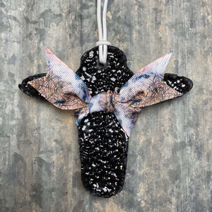 Cow Head Car Freshie | Black With Spooky Ribbon | Pumpkin Spice Scent