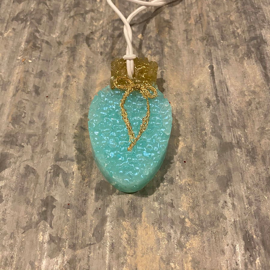 Christmas Light Freshie | Blue Mint Color | Twisted Peppermint Scent