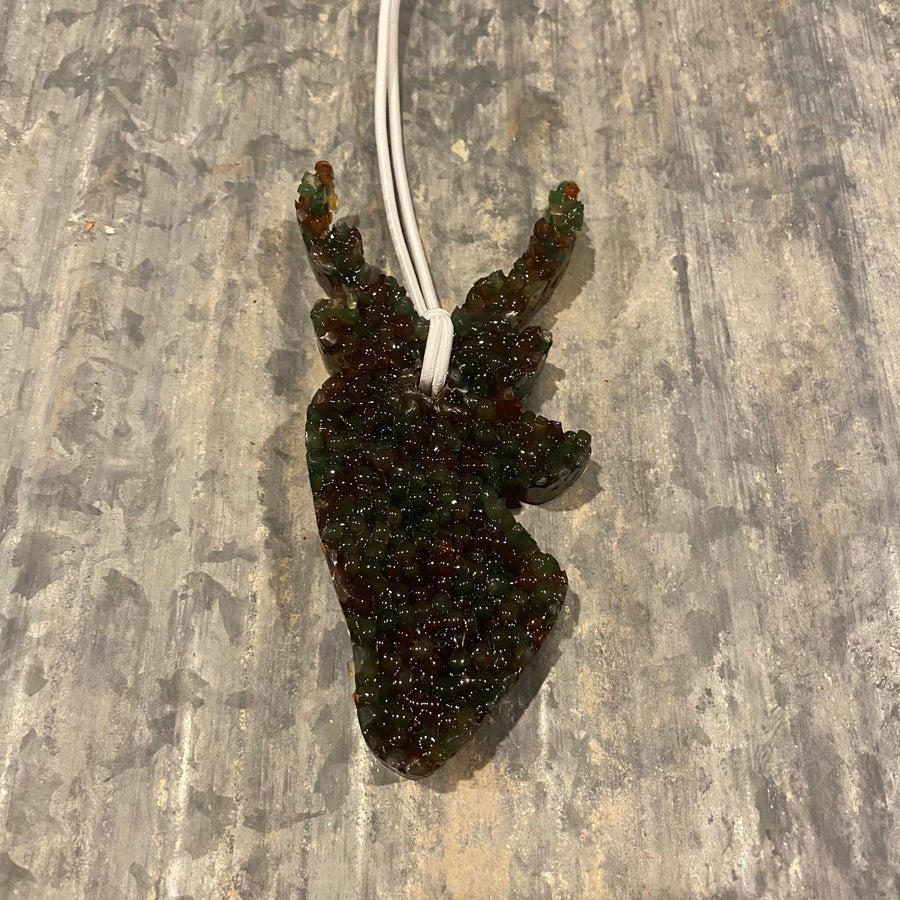 Deer Car Freshie | Camouflage Pattern | Mahogany Teakwood Scent