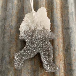 Bigfoot Car Freshie | White & Grey | Black Ice Scent