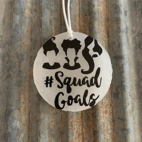 Hocus Pocus Print Car Freshie | Glow In The Dark White & Aqua Blue | Butt Naked Scent
