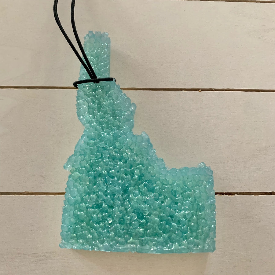 Large Idaho Car Freshie | Teal | Black Ice Scent