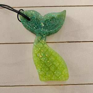 Mermaid Tail Car Freshie | Green to Lime Colors | Cucumber Melon Scent