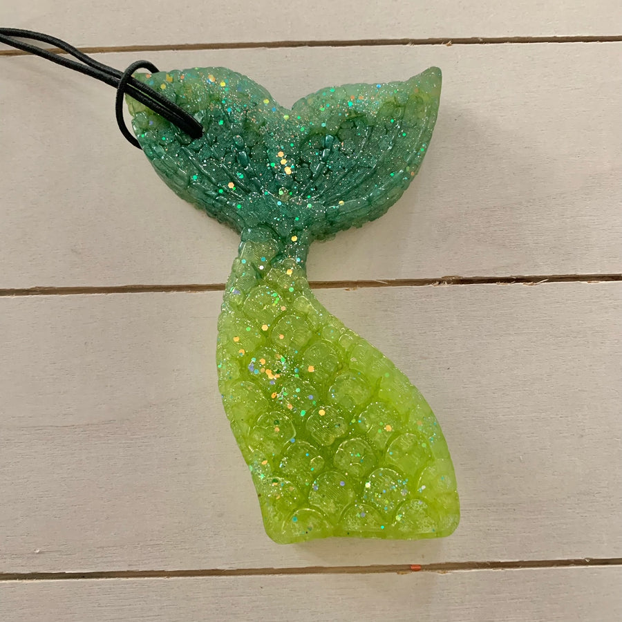 Mermaid Tail Car Freshie | Green to Lime Colors | Cucumber Melon Scent