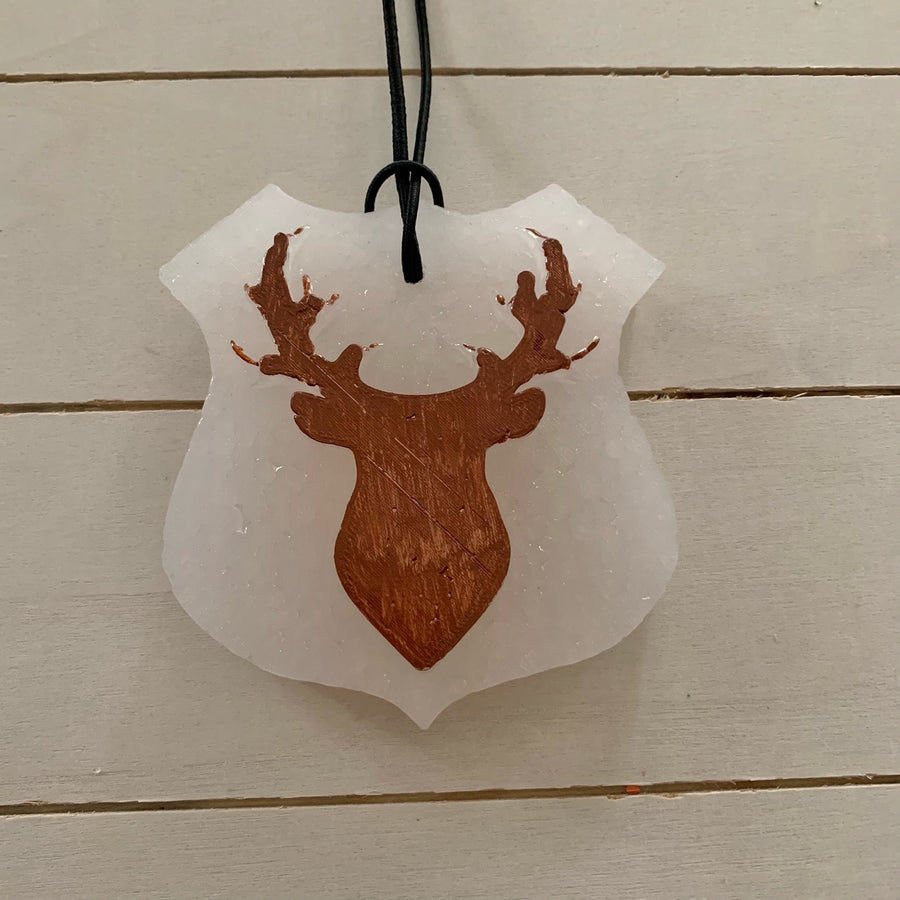 Deer Head Mount Car Freshie | White Gold & Brown | Southern Charm Scent