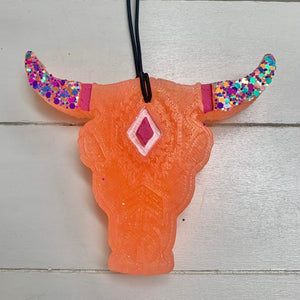 Aztec Steer | Bright Orange/ Multicolor Sparkle | Naked Cactus Scent