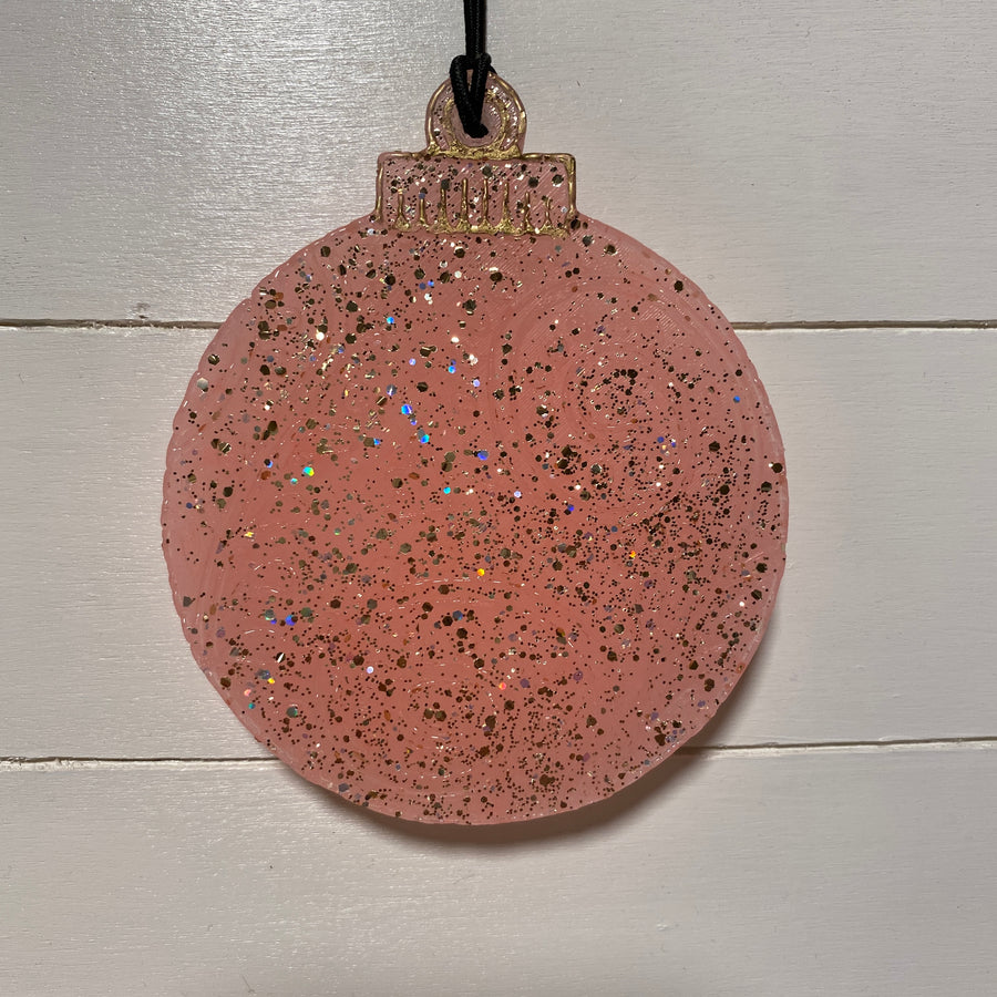 Ornament | Peach Color With Gold Glitter | Lush Blush Scent