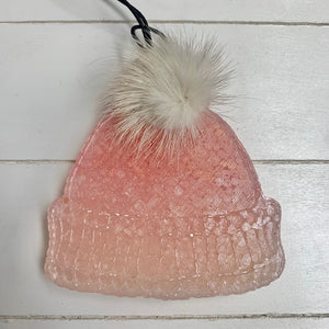 Beanie Ombre Rose Gold White Pom | Christmas Cookie Scent