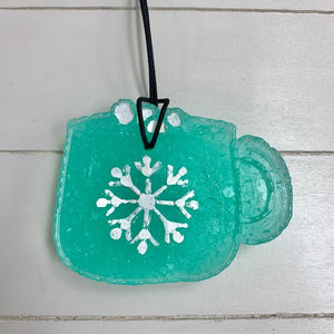 Hot Cocoa Mug Blue | Peppermint Swirl Scent