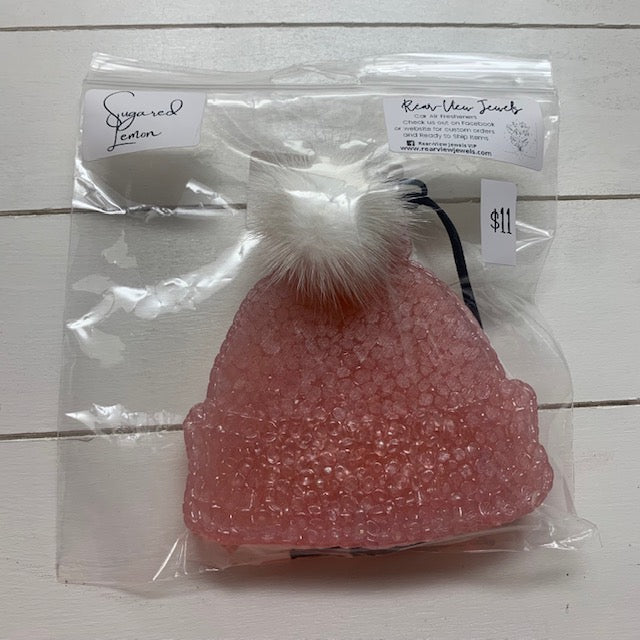 Beanie with white Pom Pom |Sugared Lemon Scent