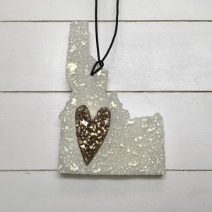 Large Idaho Heart Cutout Gold Heart | Champagne Toast Scent