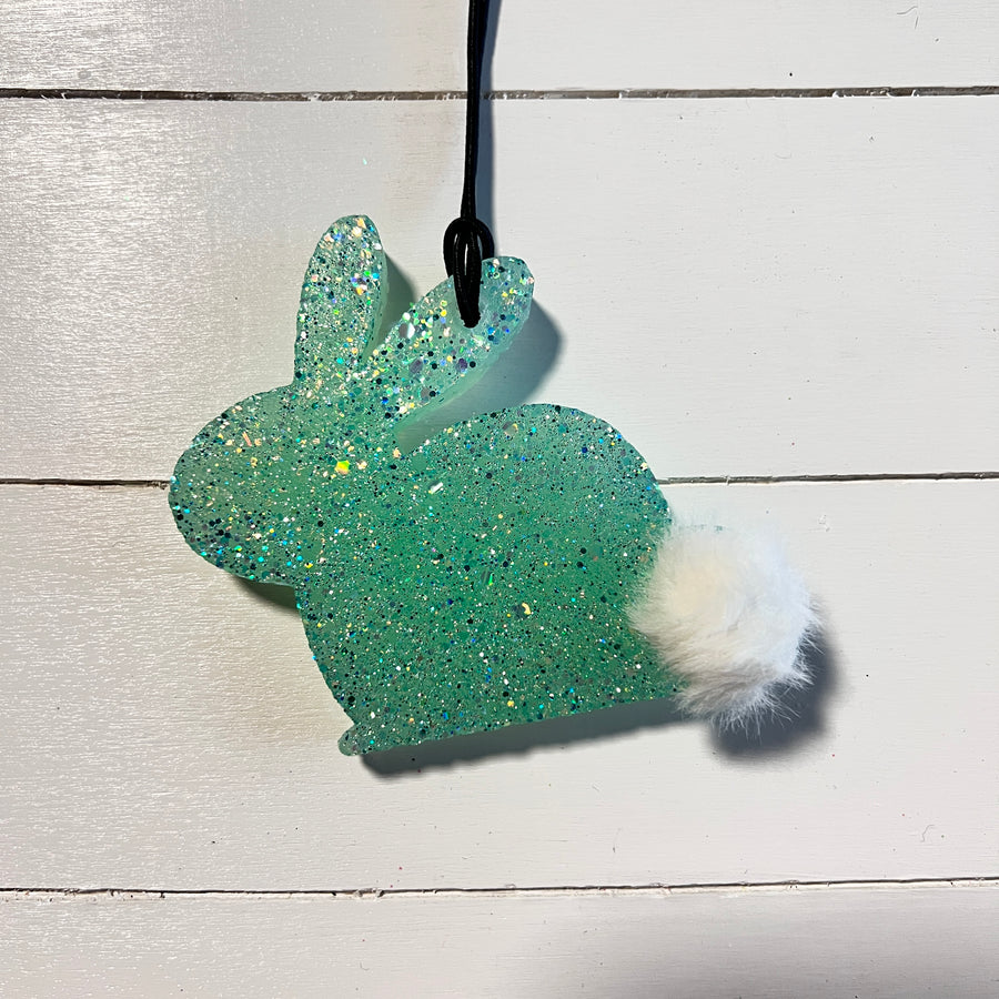 Bunny Silhouette | Mint Wtih Glitter & Pom Tail | Peachy O Scent