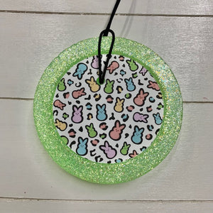 Cardstock Circle Lime Green Sparkle Peeps | Cranberry Woods Scent