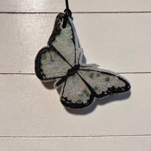 Butterfly | Black & White Speckle With Blush Glitter | Champagne Toast Scent