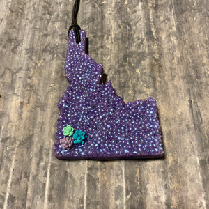 Large Idaho Car Freshie | Purple With Succulents | Volcano Scent