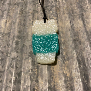 Venti Coffee Cup Car Freshie | White Pearl With Teal Coozie | Café Latte Scent