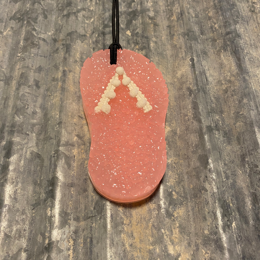 Flip Flop Car Freshie | Peach Colors | Mint Mojito Scent