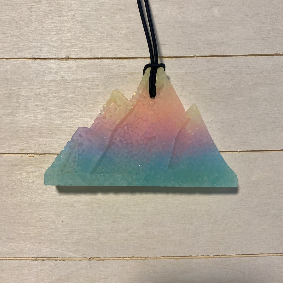Mountain Car Freshie | Watercolor Sunset | Sea Salt Orchid Scent