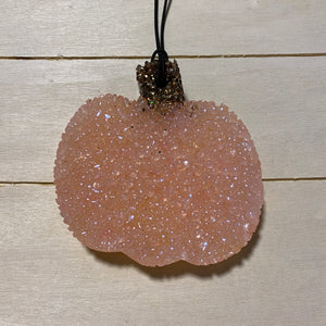 Pumpkin Car Freshie | Cotton Candy Pink With Sparkle Stem | Volcano Scent