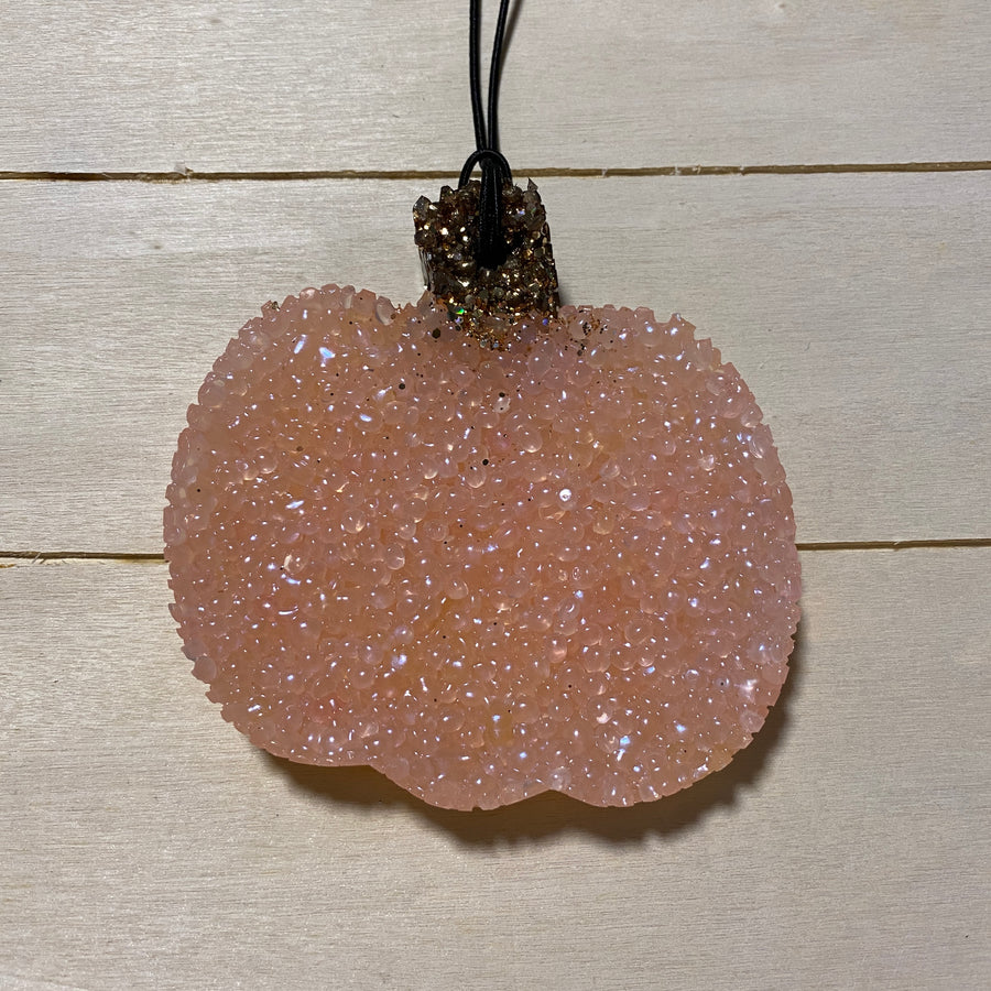 Pumpkin Car Freshie | Cotton Candy Pink With Sparkle Stem | Volcano Scent