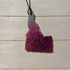 Idaho Car Freshie | White, Pink, Burgundy Ombre With Glitter | Harvest Scent