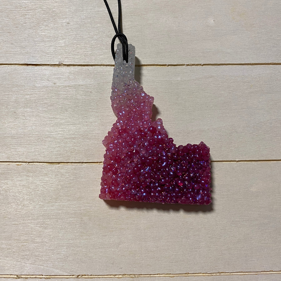 Idaho Car Freshie | White, Pink, Burgundy Ombre With Glitter | Harvest Scent
