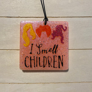 I Smell Children Car Freshie | Peach Pearl With Glittler | Volcano Scent