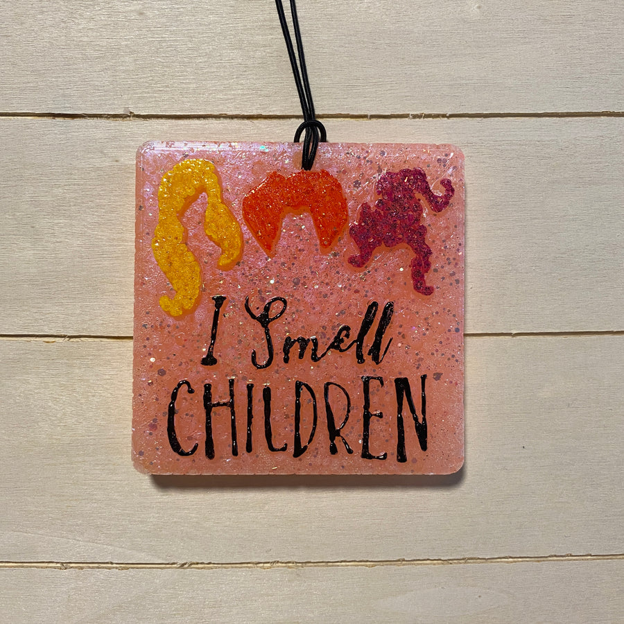 I Smell Children Car Freshie | Peach Pearl With Glittler | Volcano Scent
