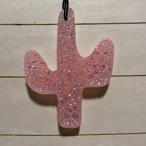 Large Cactus Car Freshie | Peach With Sparkles | Peachy O Scent