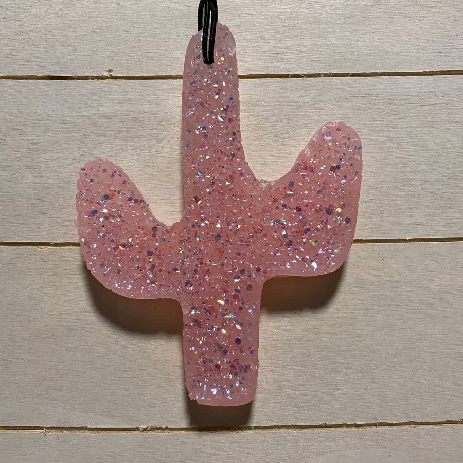 Large Cactus Car Freshie | Peach With Sparkles | Peachy O Scent