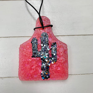 Cactus EarTag with glitter Volcano Scent