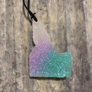 Idaho Car Freshie | Clear, Lavender, and Teal Ombre | Butt Naked Scent