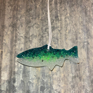 Lake Fish Car Freshie | Dark Teal & Clear | Black Ice Scent